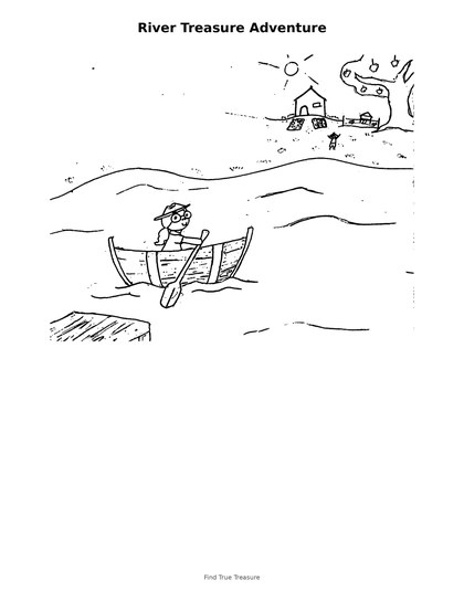 River Treasure Adventure coloring page preview