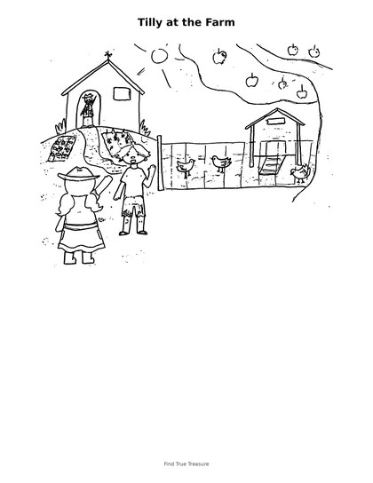 Tilly at the Farm coloring page preview