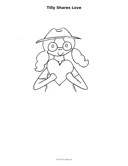 Tilly Shares Love coloring page preview